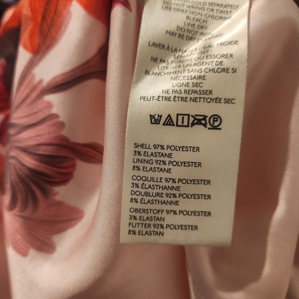 BHLDN Callie Sleeveless Ruched Printed Charmeuse pink Midi Dress - Picture 9 of 11